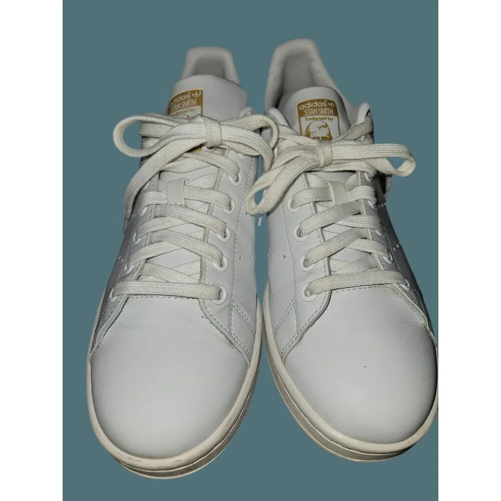 Adidas Stan Smith Primegreen White/Gold Tennis Sneakers Women Size 8.5 - Picture 9 of 11